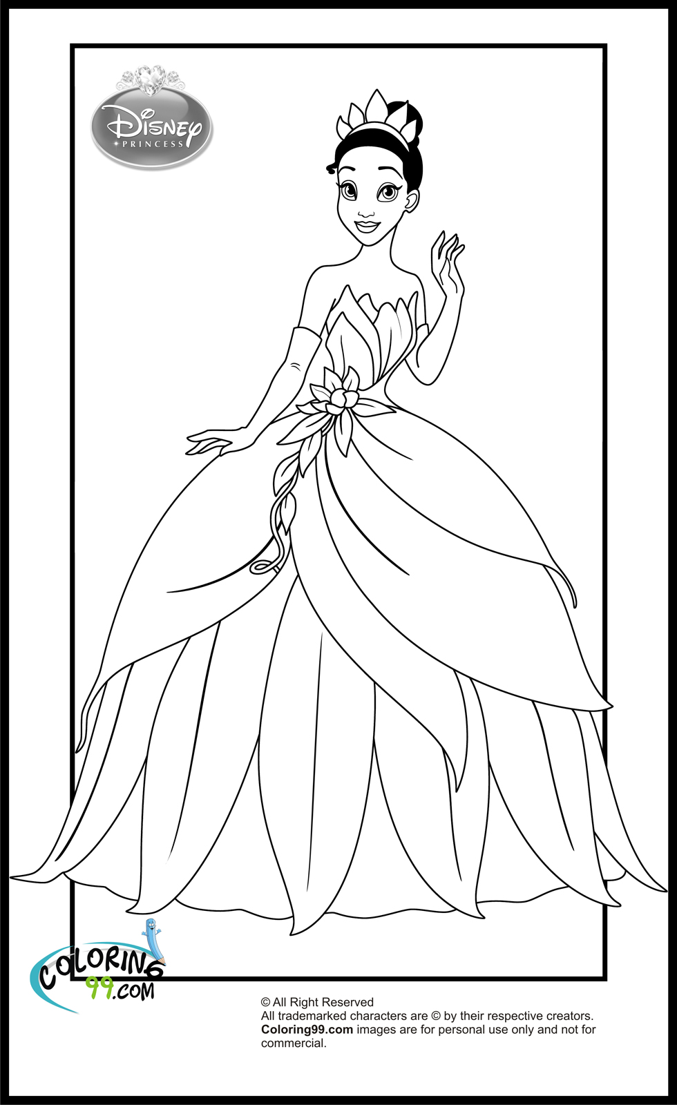 disney tiana Colouring Pages page 2