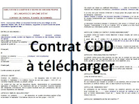 Exemple D Un Contrat De Travail Cdd