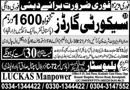 Blue Star Techni Test & Training Center Security jobs in  Dubai 2023