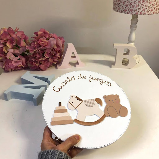 cuarto de juegos infantil placa de puerta