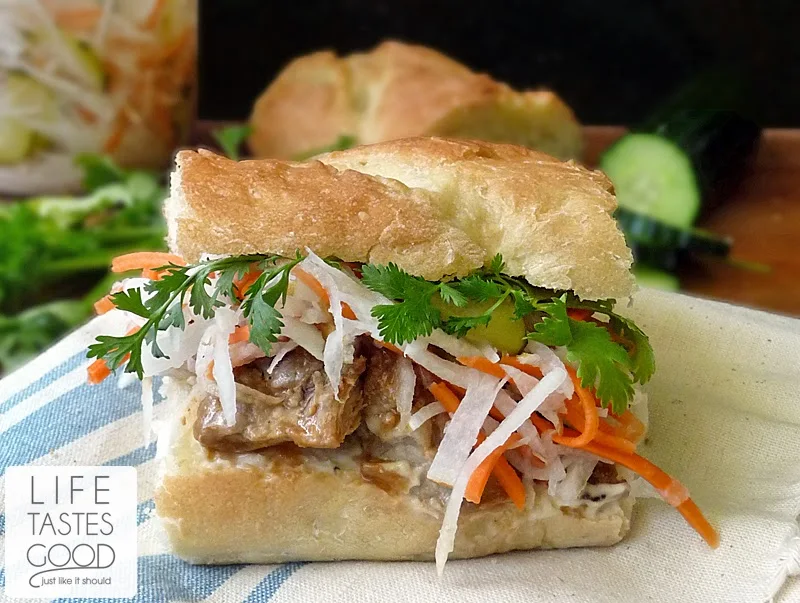 Vietnamese Pork Sandwich Recipe-Banh Mi | by Life Tastes Good is love at first bite! #PickledVegetables #Asian