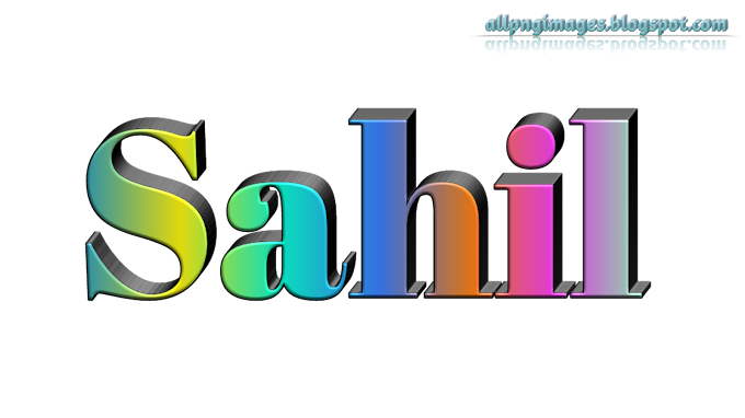 Sahil name 3D PNG image