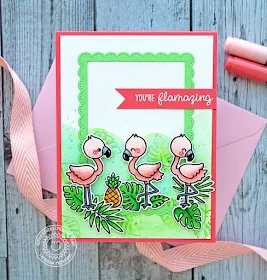 Sunny Studio Stamps: Fabulous Flamingos Fancy Frames Dies You're Flamazing Summer Themed Punny Cards by Anja Bytyqi and Vanessa Menhorn