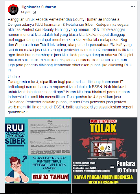 Koalisi Nasional Tolak RUU Keamanan dan Ketahanan Siber