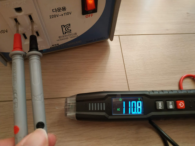 디지털 멀티미터, 다운트랜스 전압 측정 110V