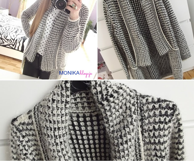 Grey Long Sleeve Lapel Knit Cardigan