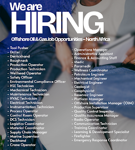 Offshore Oil & Gas Job Opportunities – North Africa (Didon Fields)