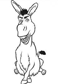 Happy Donkey Cartoon Characters Coloring Pages