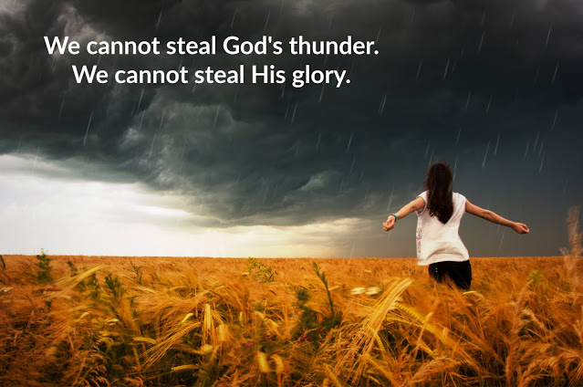 Psalm 115:  We cannot steal God's thunder or His glory.