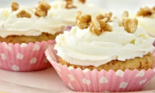 Receta de cupcakes de plátano, vainilla y nueces