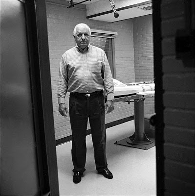 Jim Willett at the door of Texas' death chamber