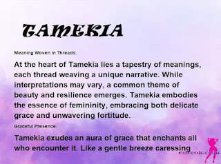 ▷ meaning of the name TAMEKIA