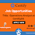 Join CertifyOS as an Operations Analyst (Remote | Full-Time)