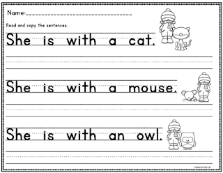  January sentence copying are the perfect writing activity for a kindergarten classroom