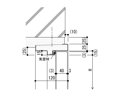 4-21-4　標準型建具枠（簡易気密型鋼製建具）断面