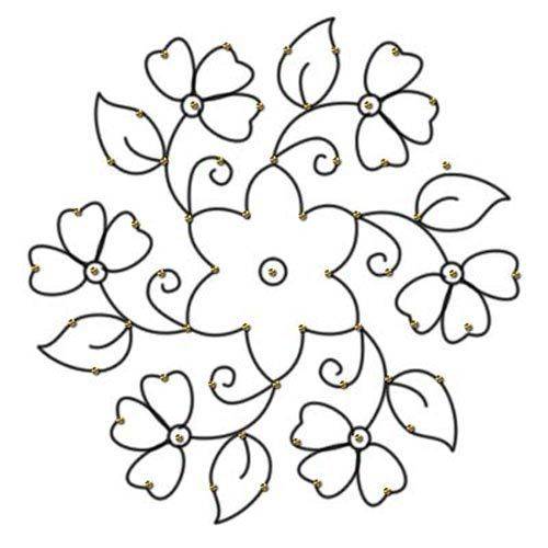 different flower dot rangoli design 