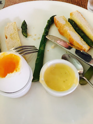 Asparagus and duck egg at the Sweet Olive French English Gastropub