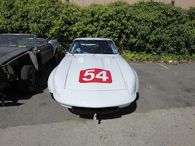 Larry Oka 1972 Datsun 240Z Race Car back at shop after 2015 Monterey Historic Races.