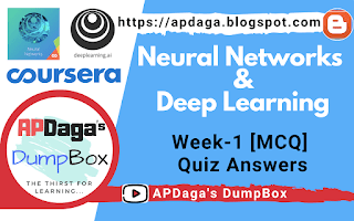 Coursera : Neural Networks and Deep Learning Week 1 MCQ Quiz Answers | APDaga | DumpBox