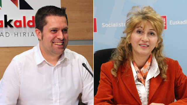 Danel Sola, del PNV, y Olga Santamaría, del PSE