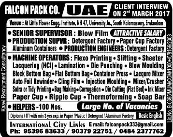 Large JObs for Falcon Pack co UAE