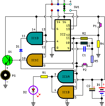 Timed Beeper Circuit Diagram