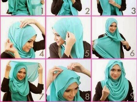 Cara Memakai Jilbab Pashmina Wajah Bulat