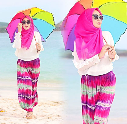 Mau Berlibur ke Pantai Style Hijab Pantai ala Dian 