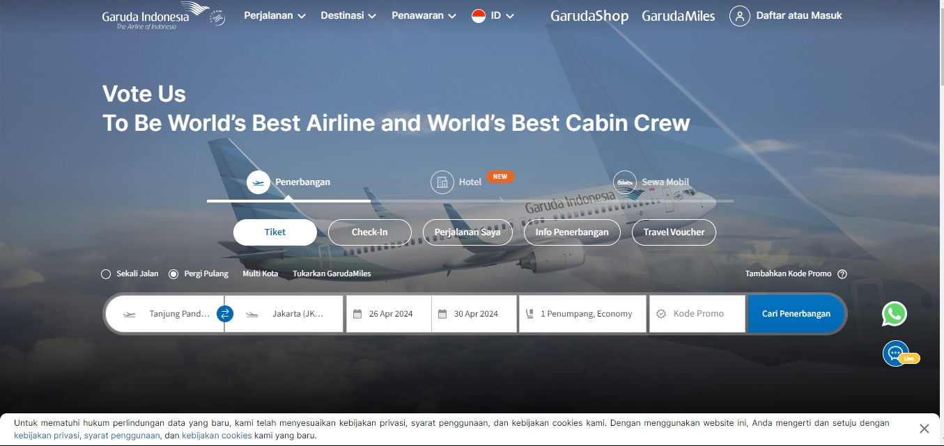 Beli Tiket Pesawat Murah Lewat Maskapai Garuda Indonesia