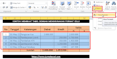 Cara Menghapus Format Tabel di Excel - JurnalExcel.com