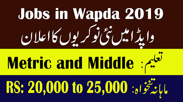 Jobs in Wapda 2019 - Water And Power Development Authority WAPDA jobs