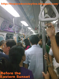 LRT Purple Line is crowded.