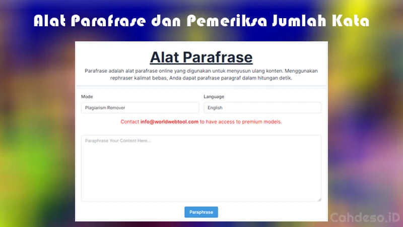 Alat Parafrase dan Pemeriksa Jumlah Kata