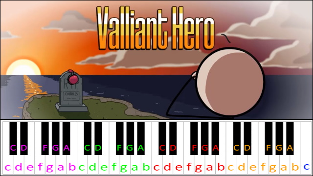 Valiant Hero (Henry Stickmin) Piano / Keyboard Easy Letter Notes for Beginners