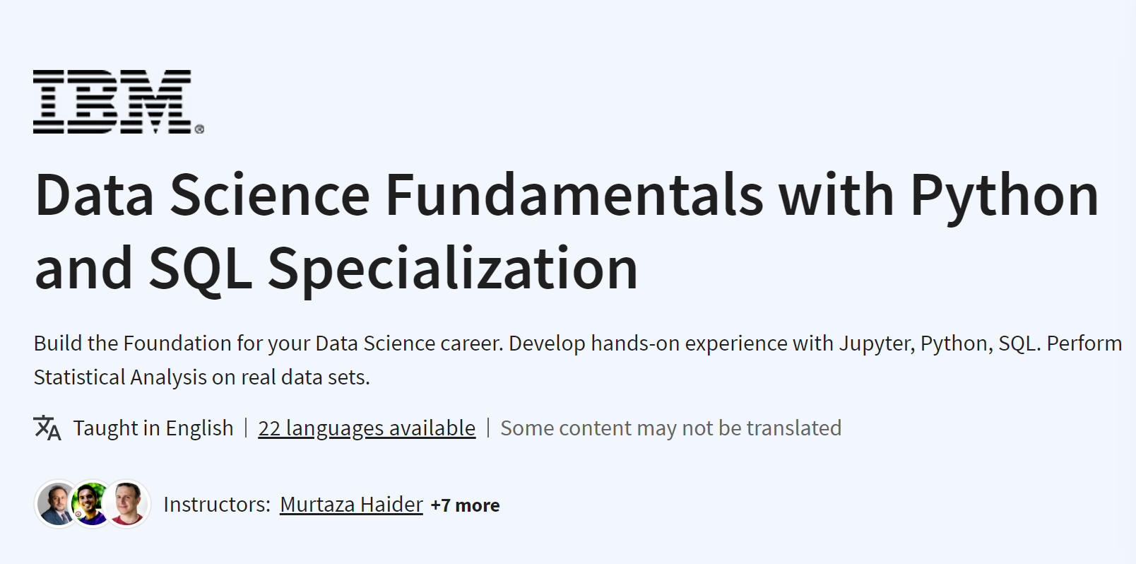 Data Science Fundamentals with Python and SQL Specialization ~ Computer ...