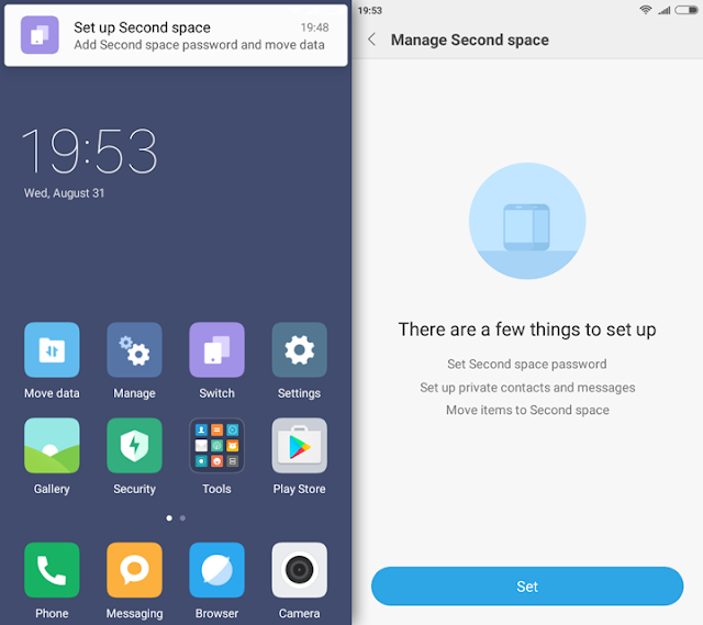 MIUI-8 Yureka Second-Space