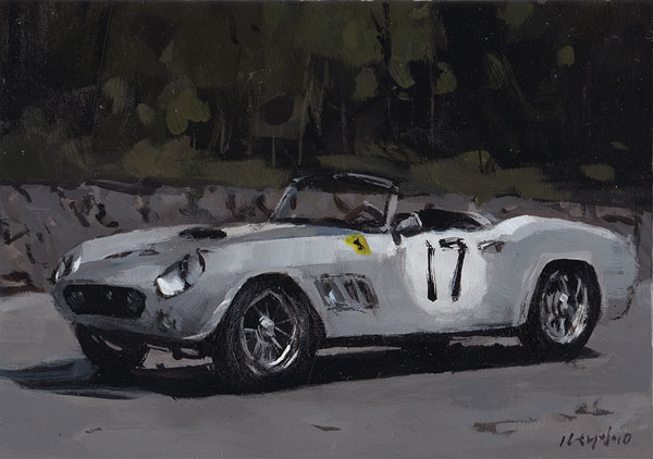 1959 Ferrari 250 GT LWB California Spyder 5x7 Acrylic on Panel