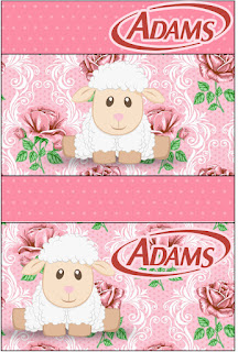 Lamb in Shabby Chic: Free Printable Candy Buffet Labels.