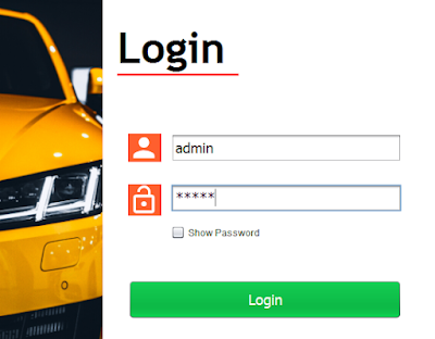 Java Car Rental System Login Form