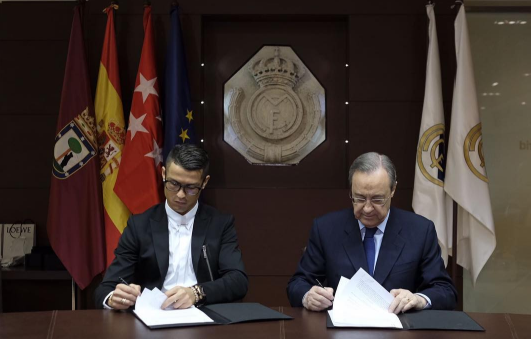 Cristiano Ronaldo's new £500k per week contract signing today