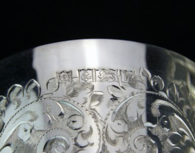 ANTIQUE STYLE 20thC SET OF 6 SOLID SILVER GOBLETS, BIRMINGHAM c.1971