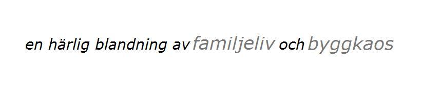 en blandning av familjeliv och byggkaos