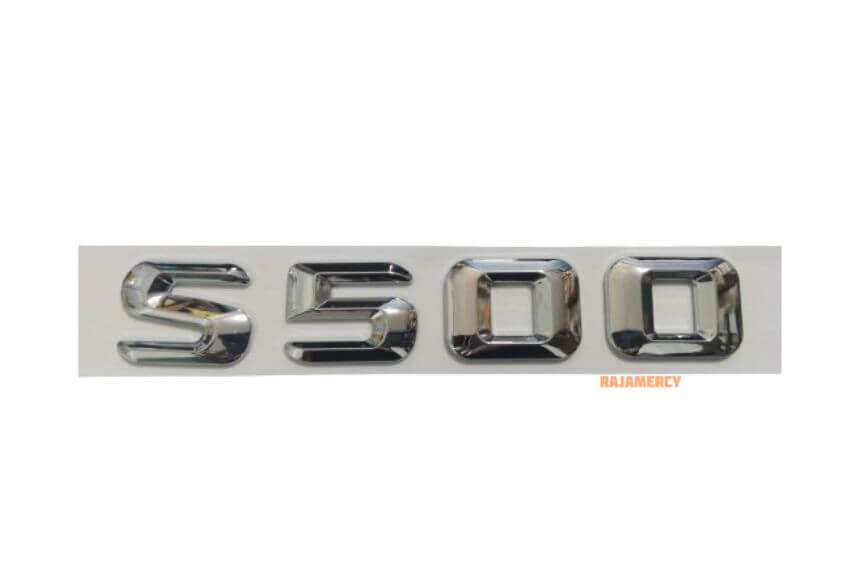 Emblem Angka S 500 Warna Chrome