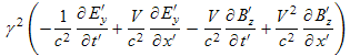 transformation of the y component of the fourth Maxwell equation