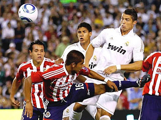 Cristiano scored a hat-trick against Chivas in San Diego