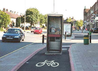 phone box in cycle path