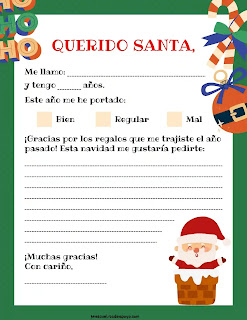 Carta para santa claus para imprimir