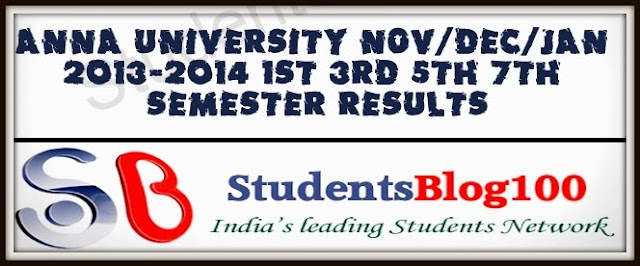 ANNA UNIVERSITY NOV-DEC 2013 EXAM RESULTS & JAN 2014 FIRST SEM RESULTS | UG-PG RESULTS