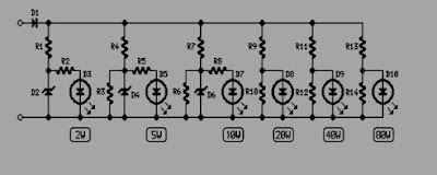 Rangkaian Indicator Daya Audio Amplifier