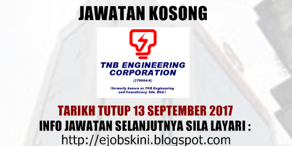 Jawatan Kosong TNB Engineering Corporation Sdn Bhd - 13 September 2017